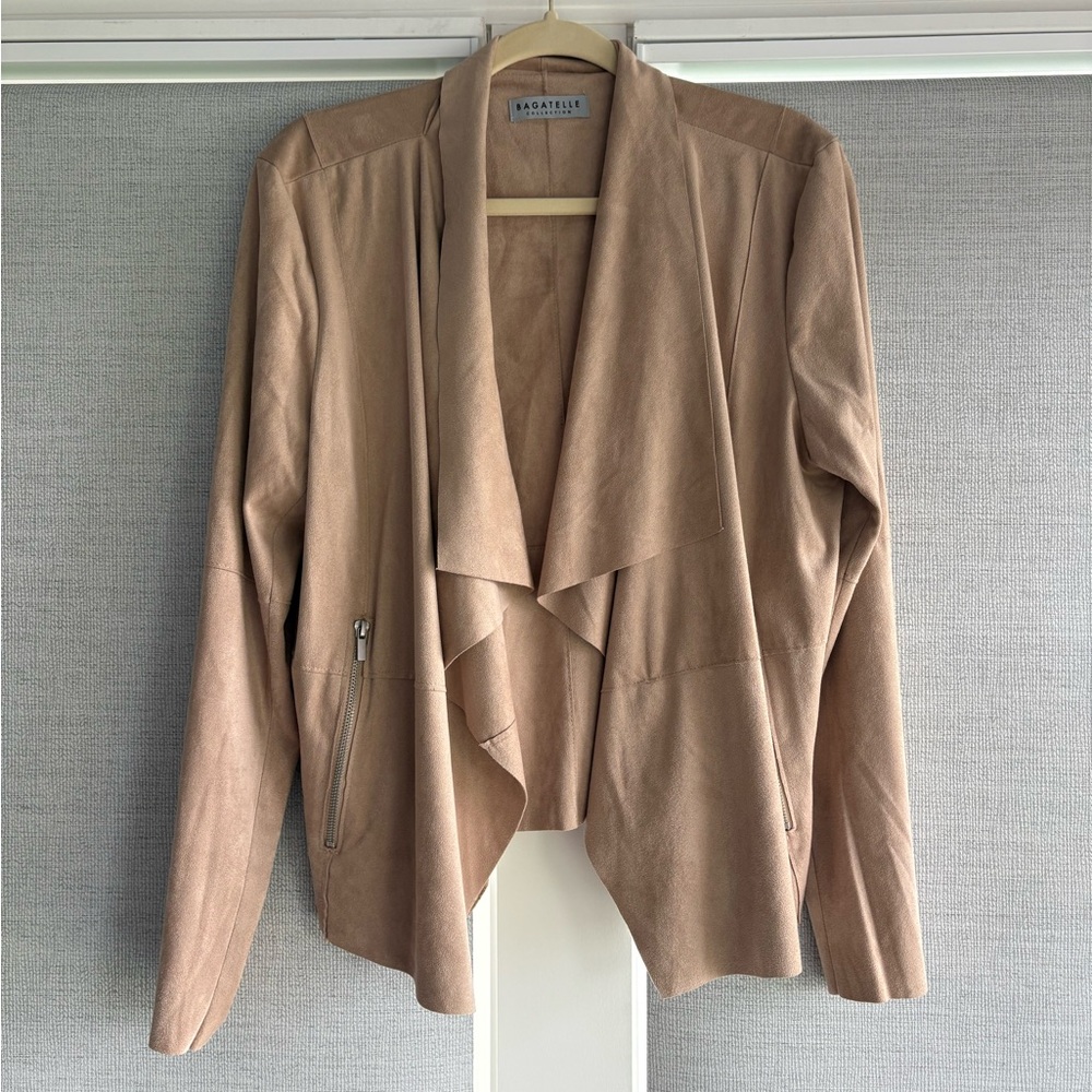 Bagatelle Tan Jacket with Waterfall Front